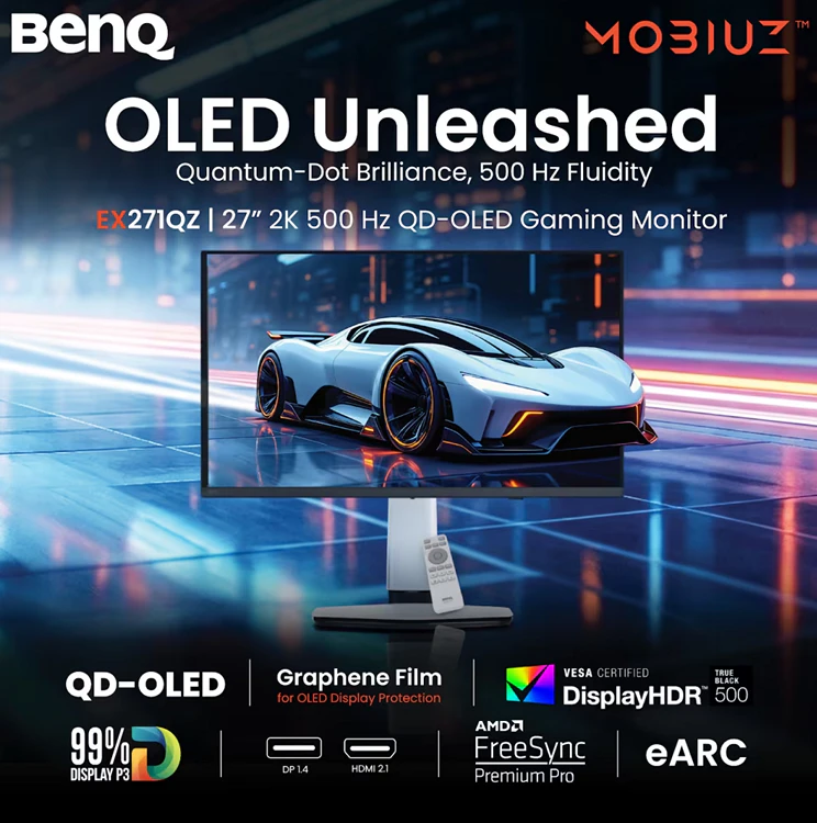 BenQ представила Mobiuz EX271QZ с QD-OLED-панелью на 500 Гц BenQ представила Mobiuz EX271QZ с QD-OLED-панелью на 500 Гц